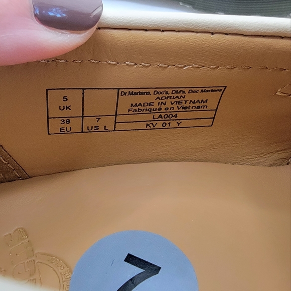 Dr. Martens | Adrian beige tan leather chunky tassel loafer shoes | WMS 7 - Picture 5 of 11